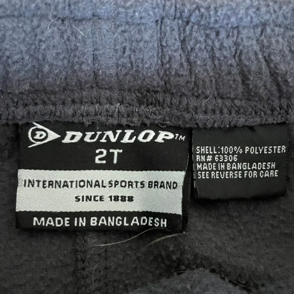 Boys Dunlop grey and red fleece pants 2T